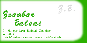 zsombor balsai business card